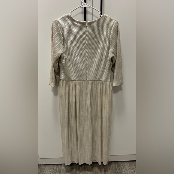 Shimmery Champagne Gold Ribbed Midi Dress - Picture 4 of 4